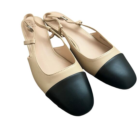 A NEW DAY Maxine Cap-toe Slingback Flats Tan 8.5 Wide - Picture 3 of 5